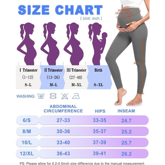 ⚡3 Pack Maternity Leggings Over Belly High Waist Yoga Pants Workout Comfy Tights - Picture 5 of 6